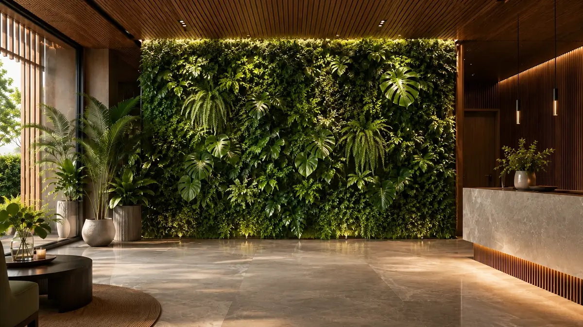 Gotowa zielona ściana Green Thumbs — bujna zieleń bez podlewania