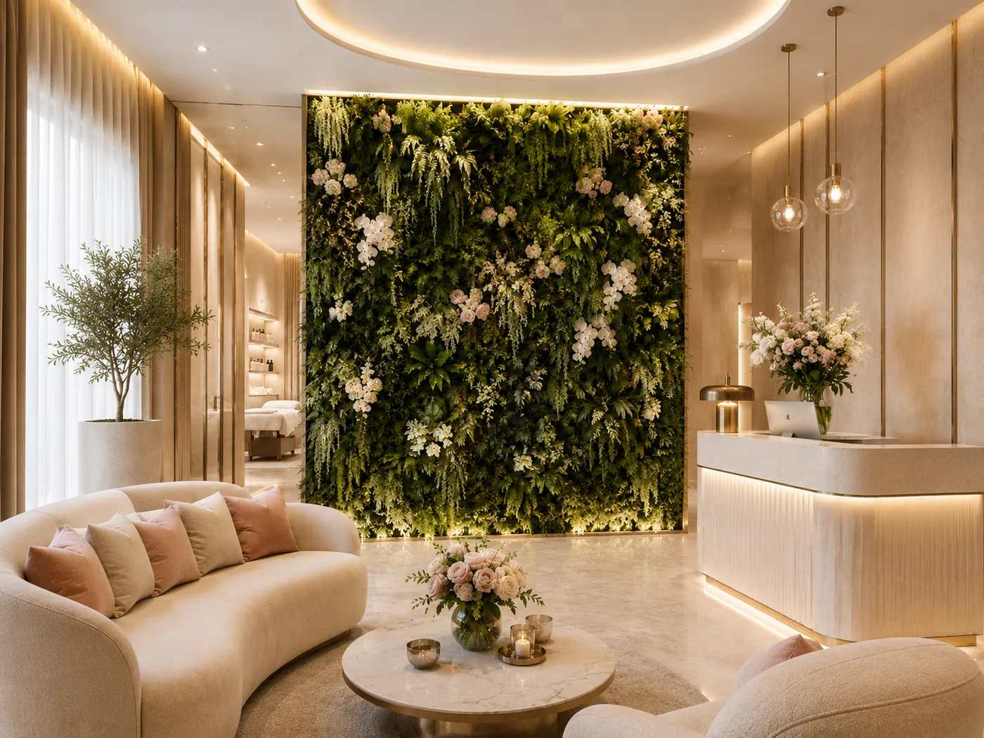 Panele roślinne w salonie beauty i SPA — elegancja, która przyciąga klientki i nakręca social media