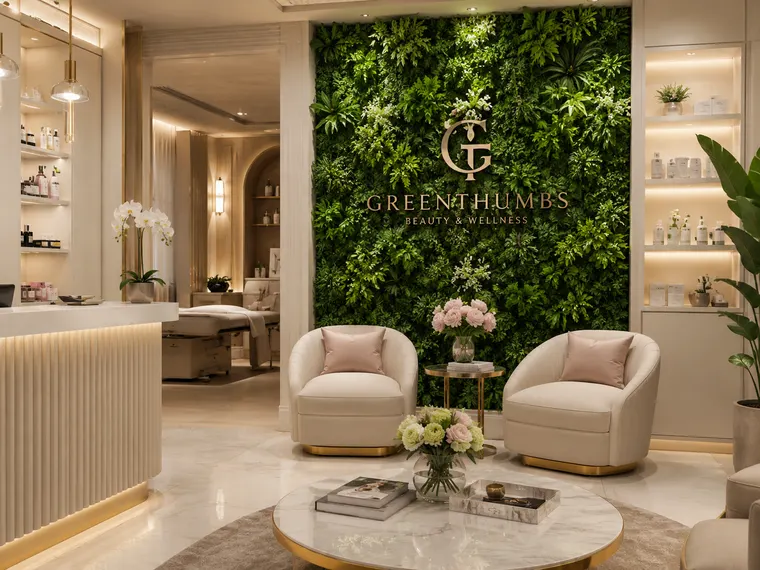 Salon beauty & spa — salon beauty i spa, kompozycja ze sztucznych roślin (wizualizacja)