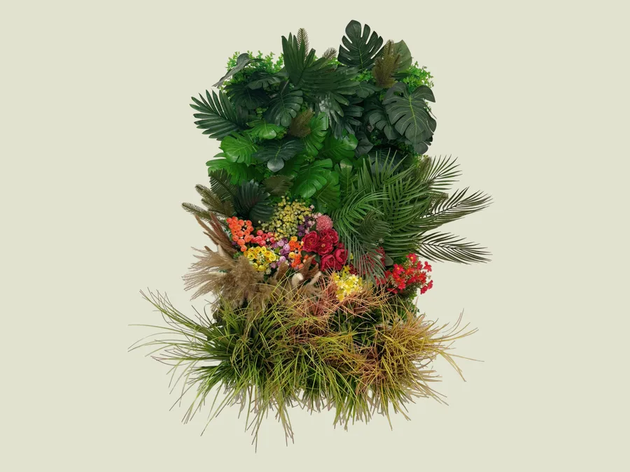 Panel Botanica — panel ze sztucznych roślin, tropikalny, kolorowy, Green Thumbs