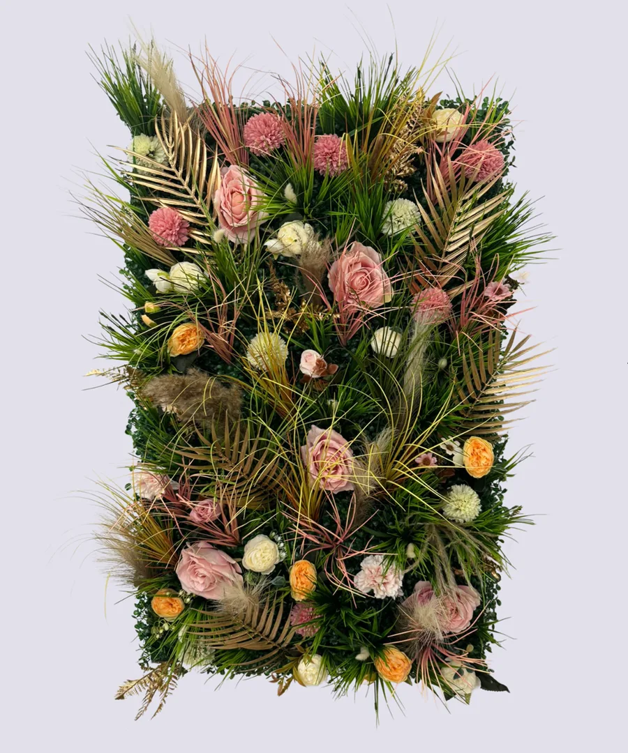 Panel Glamour — panel ze sztucznych roślin, pastelowy, elegancki, Green Thumbs