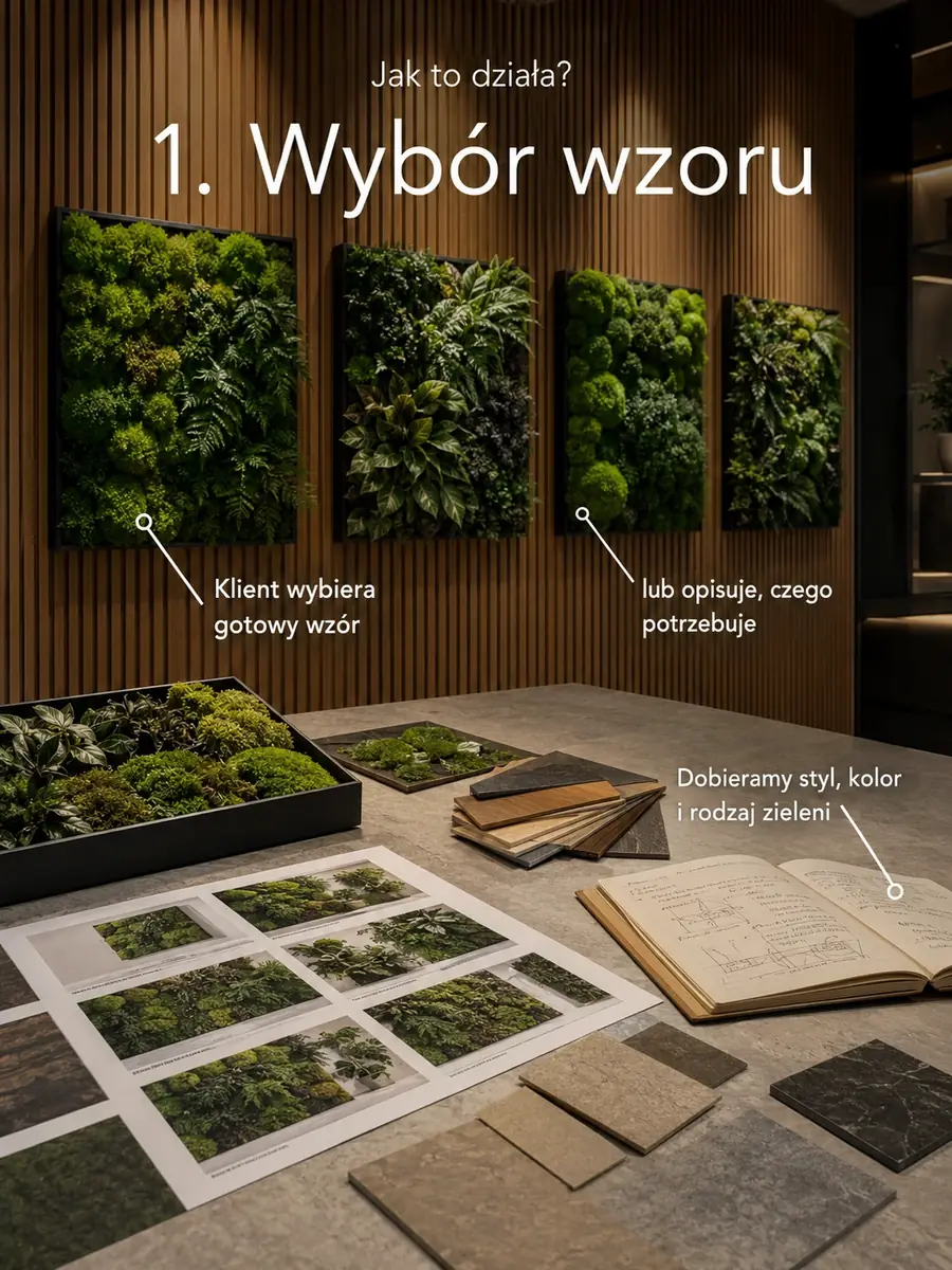 Krok 1 — wybór wzoru ściany roślinnej